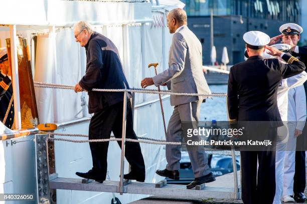 Prince Henrik of Denmark attends the 18th birthday celebration of Prince Nikolai at royal ship Dannebrog on August 28, 2017 in Copenhagen, Denmark.