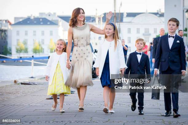 Princess Josephine of Denmark, Crown princess Mary of Denmark, Princess Isabella of Denmark, Prince Vincent of Denmark and Prince Christian of...