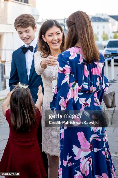 Prince Felix of Denmark, Countess Alexandra of Denmark and Princess Marie of Denmark attend the 18th birthday celebration of Prince Nikolai at royal...