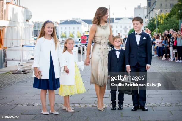 Princess Isabella of Denmark, Princess Josephine of Denmark, Crown princess Mary of Denmark, Prince Vincent of Denmark and Prince Christian of...