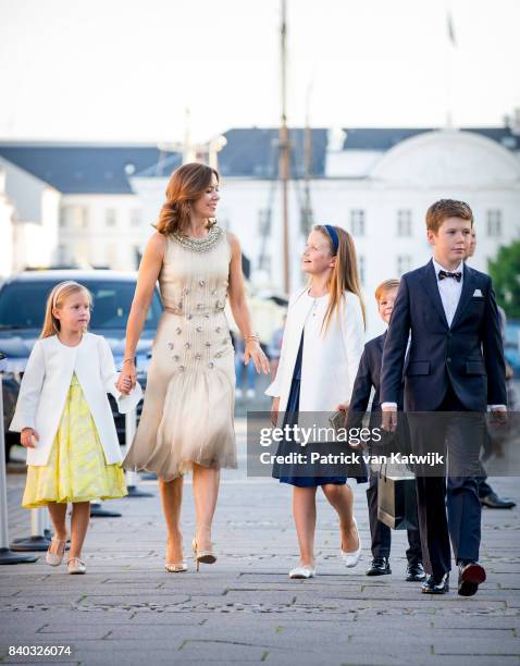 Princess Josephine of Denmark, Crown princess Mary of Denmark, Princess Isabella of Denmark, Prince Vincent of Denmark and Prince Christian of...