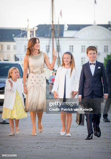 Princess Josephine of Denmark, Crown princess Mary of Denmark, Princess Isabella of Denmark, Prince Vincent of Denmark and Prince Christian of...