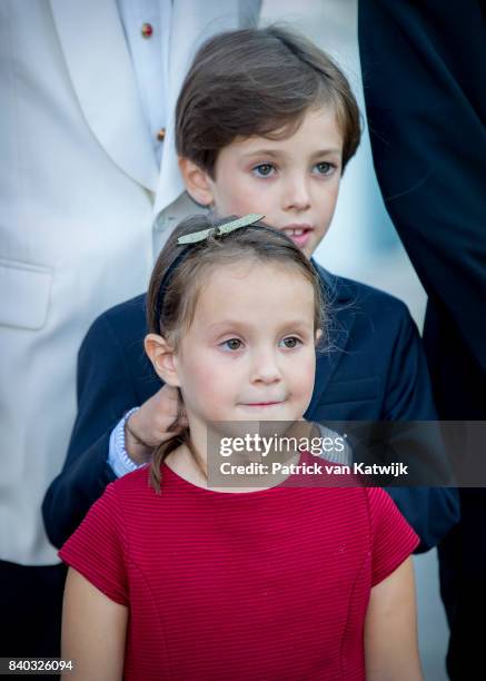 Prince Henrik of Denmark and Princess Athena of Denmark attend his 18th birthday celebration of Prince Nikolai at royal ship Dannebrog on August 28,...