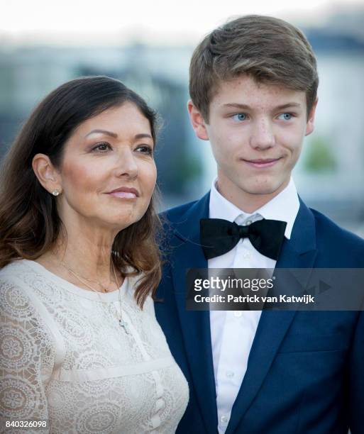 Countess Alexandra of Denmark and Prince Felix of Denmark attend the 18th birthday celebration of Prince Nikolai at royal ship Dannebrog on August...
