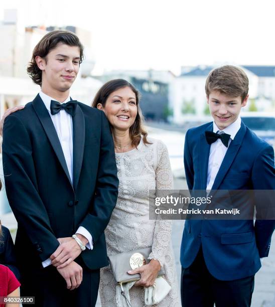 Countess Alexandra of Denmark, Prince Nikolai of Denmark and Prince Felix of Denmark attends his 18th birthday celebration of Prince Nikolai at royal...