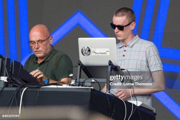 Adrian Sherwood and Rob Ellis of Sherwood And Pinch perform at the House of Common Festival at Clapham Common on August 28, 2017 in London, England.