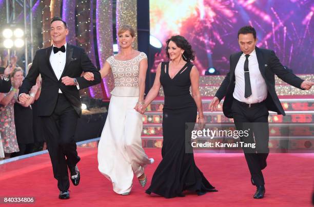 Craig Revel-Horwood, Darcey Bussell, Shirley Ballas and Bruno Tonioli attend the 'Strictly Come Dancing 2017' red carpet launch at Broadcasting House...