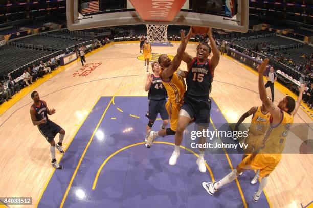 Trey Johnson of the Bakersfield Jam puts up a shot during the game against the Los Angeles D-Fenders at Staples Center on December 14, 2008 in Los...