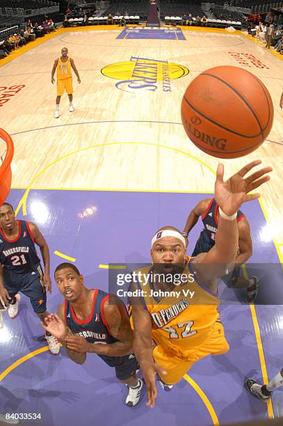 Jamaal Brown of the Los Angeles D-Fenders puts up a shot against the Bakersfield Jam at Staples Center on December 14, 2008 in Los Angeles,...