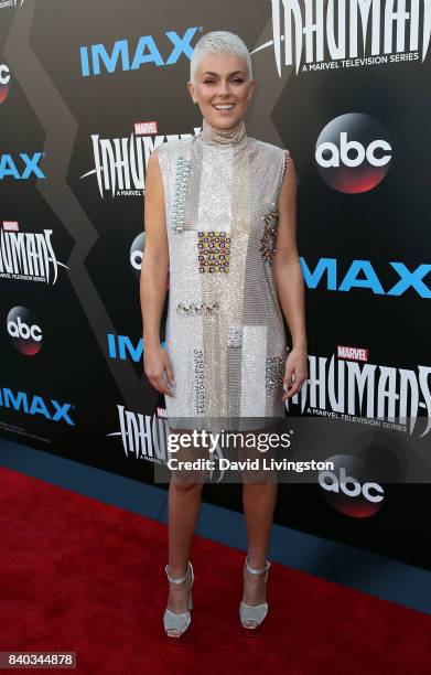 Actress Serinda Swan attends the premiere of ABC and Marvel's "Inhumans" at Universal CityWalk on August 28, 2017 in Universal City, California.