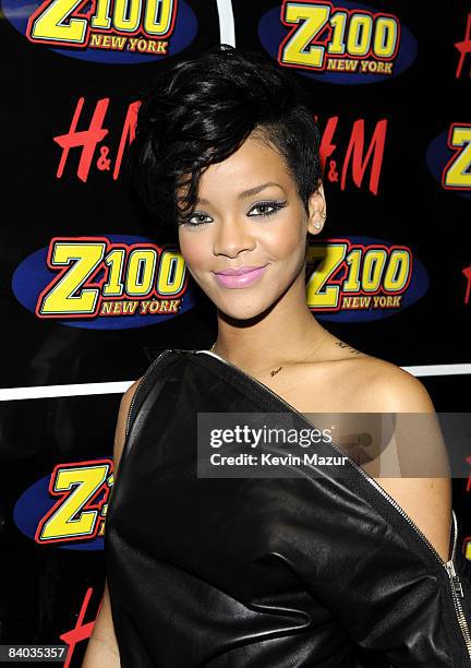 Rihanna poses backstage during Z100's Jingle Ball 2008 Presented by H&M at Madison Square Garden on December 12, 2008 in New York City. *EXCLUSIVE*