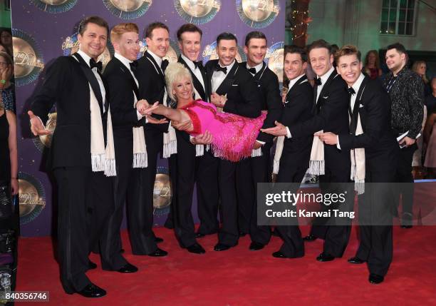 Contestant Debbie McGee with male dancers Pasha Kovalev, Neil Jones, Brendan Cole, Anton du Beke, Giovanni Pernice, Aljaz Skorjanec, Gorka Marquez,...