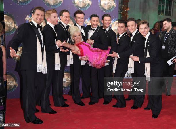 Contestant Debbie McGee with male dancers Pasha Kovalev, Neil Jones, Brendan Cole, Anton du Beke, Giovanni Pernice, Aljaz Skorjanec, Gorka Marquez,...