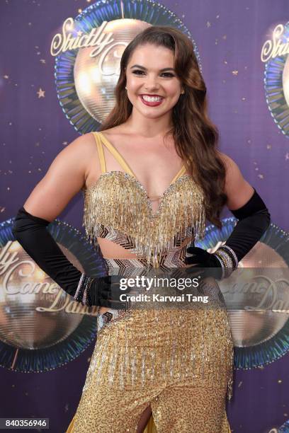 Chloe Hewitt attends the 'Strictly Come Dancing 2017' red carpet launch at Broadcasting House on August 28, 2017 in London, England.