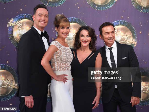 Craig Revel Horwood, Darcey Bussell, Shirley Ballas and Bruno Tonioli attend the 'Strictly Come Dancing 2017' red carpet launch at Broadcasting House...