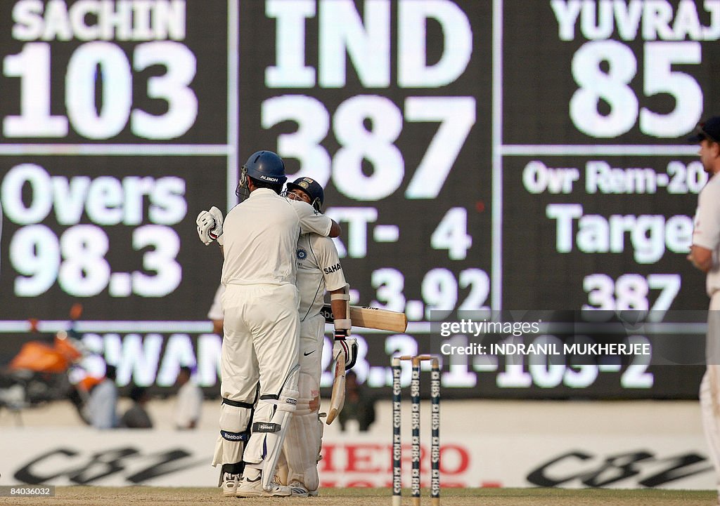 Indian cricketer Yuvraj Singh (back to c