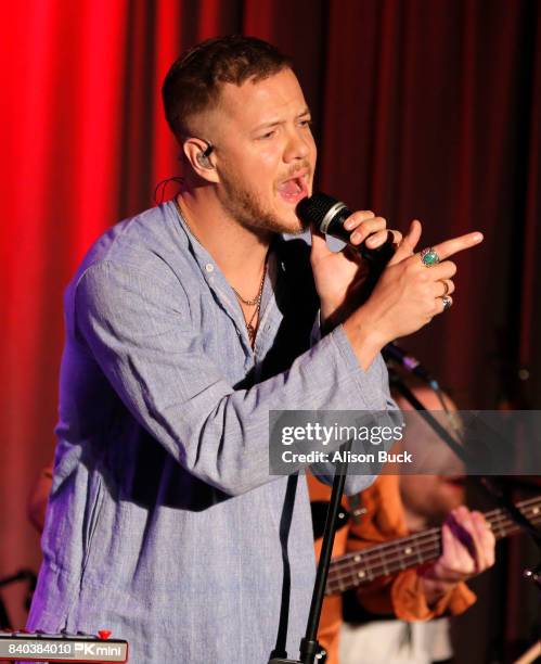 Rock Band Imagine Dragons perform during The Drop: Imagine Dragons at The GRAMMY Museum on August 28, 2017 in Los Angeles, California.