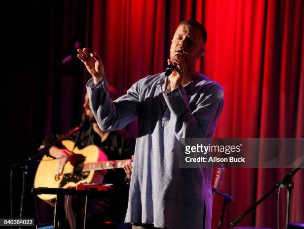 Rock Band Imagine Dragons perform during The Drop: Imagine Dragons at The GRAMMY Museum on August 28, 2017 in Los Angeles, California.