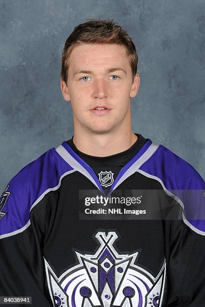 Trevor Lewis of the Los Angeles Kings poses for his official headshot for the 2008-2009 NHL season.