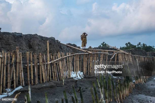 On 28 August 2017 in Ghoramara, India. Every time when sea level increases during high tide, sea water forcefully enters into the village. Ghoramara...