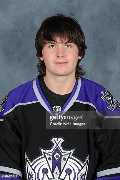 Andrei Loktionov of the Los Angeles Kings poses for his official headshot for the 2008-2009 NHL season.