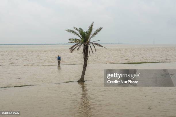 On 28 August 2017 in Ghoramara, India. Due to the abrupt upliftment in sea level , 60% land of ghoramara island has gone underwater. Ghoramara is an...