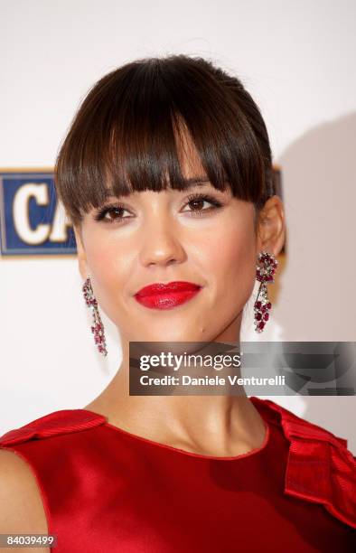 Actress Jessica Alba attends the Campari Club, 2009 Campari Calendar launch at La Permanente on December 2, 2008 in Milano, Italy.