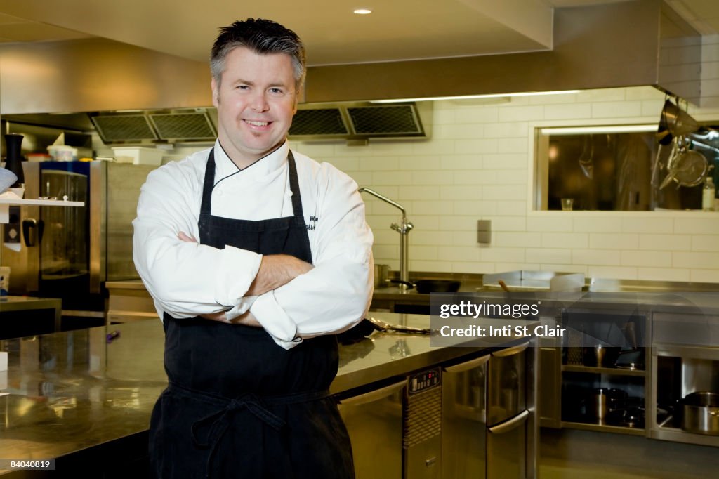 Portrait of chef in commercial kitchen