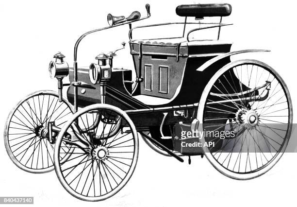 Automobile quadricycle à deux places en 1891.