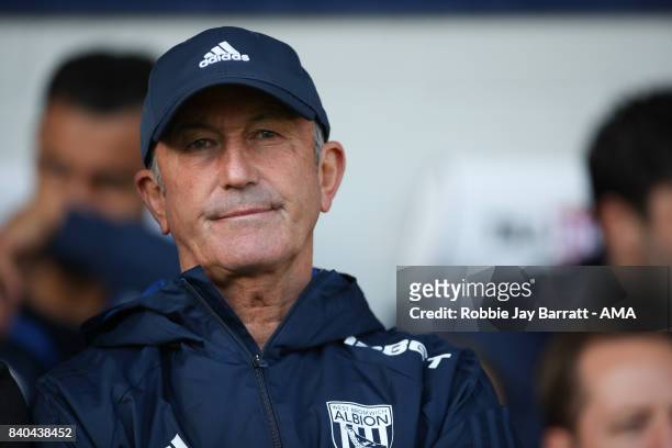 Tony Pulis manager / head coach of West Bromwich Albion during the Premier League match between West Bromwich Albion and Stoke City at The Hawthorns...