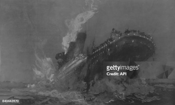 Naufrage du Titanic après une collision avec un iceberg dans l'océan Atlantique, le 15 mai 1912.