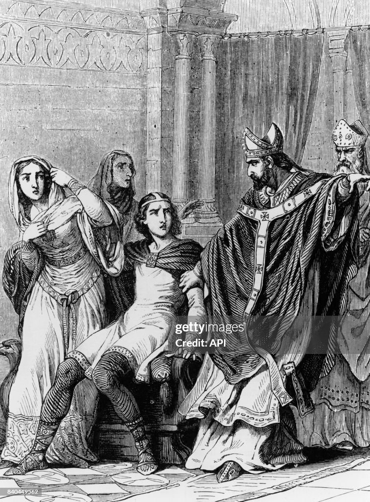 Le roi de Paris Caribert Ier par Saint Germain, l'évêque