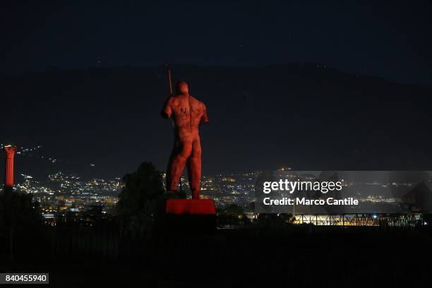 The excavations of Pompeii at night during the inauguration, at the archaeological site, of the path of lights for night-time visits. A project of...