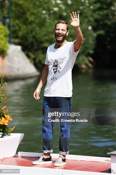 Festival host Alessandro Borghi arrives at the 74th Venice Film Festival at Darsena Excelsior on August 29, 2017 in Venice, Italy.