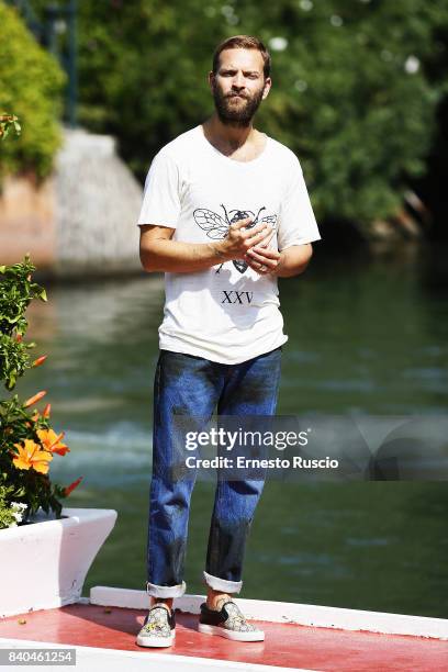 Festival host Alessandro Borghi arrives at the 74th Venice Film Festival at Darsena Excelsior on August 29, 2017 in Venice, Italy.