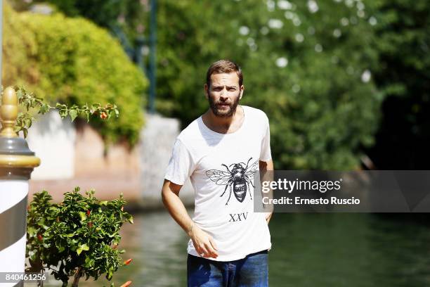 Festival host Alessandro Borghi arrives at the 74th Venice Film Festival at Darsena Excelsior on August 29, 2017 in Venice, Italy.