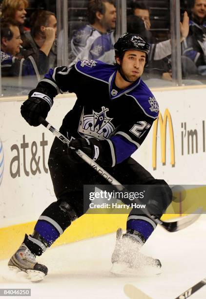 Kyle Quincey of Los Angeles Kings skates against the St. Louis Blues at the Staples Center on December 11, 2008 in Los Angeles, California.