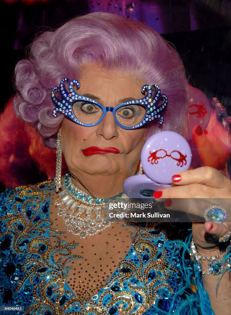 Dame Edna during The M.A.C. Dame Edna Collection Launch at M.A.C. Pro ...