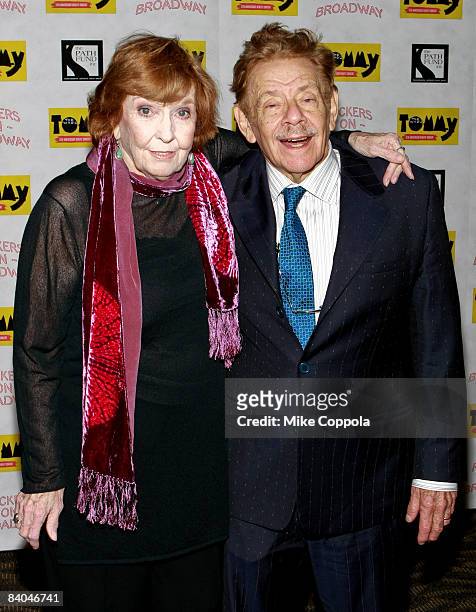 Anne Meara and Jerry Stiller attends "The Who's Tommy" 15th Anniversary Concert at the August Wilson Theatre on December 15, 2008 in New York City.