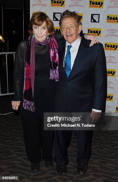 Anne Meara and Jerry Stiller attend "The Who's Tommy" 15th Anniversary Concert at August Wilson Theatre on December 15, 2008 in New York City.