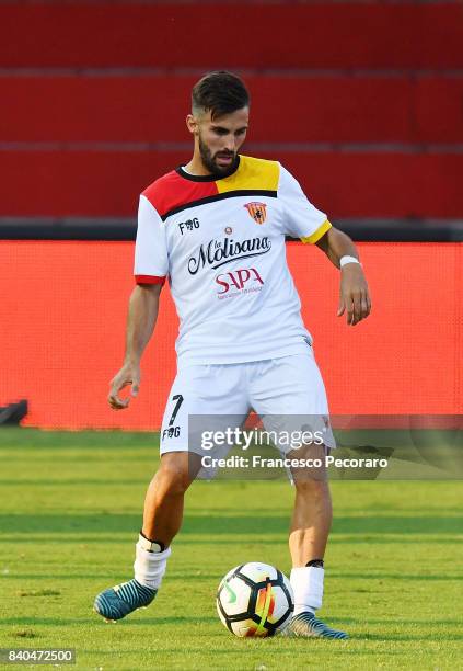 Marco D'Alessandro of Benevento Calcio in action during the Serie A match between Benevento Calcio and Bologna FC at Stadio Ciro Vigorito on August...