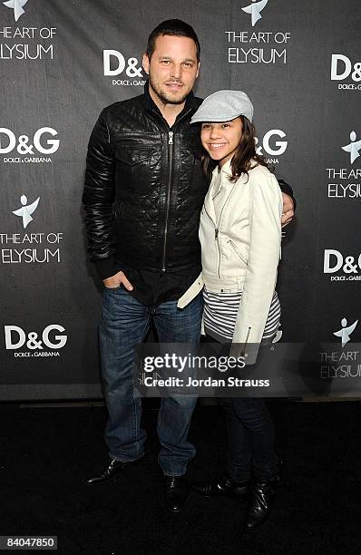 Actor Justin Chambers and daughter arrive at the D&G flagship boutique opening on Robertson Blvd. Benefiting The Art of Elysium on December 15, 2008...