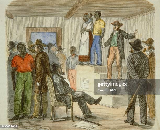 Vente aux enchères d'esclaves aux Etats-Unis, en 1861.