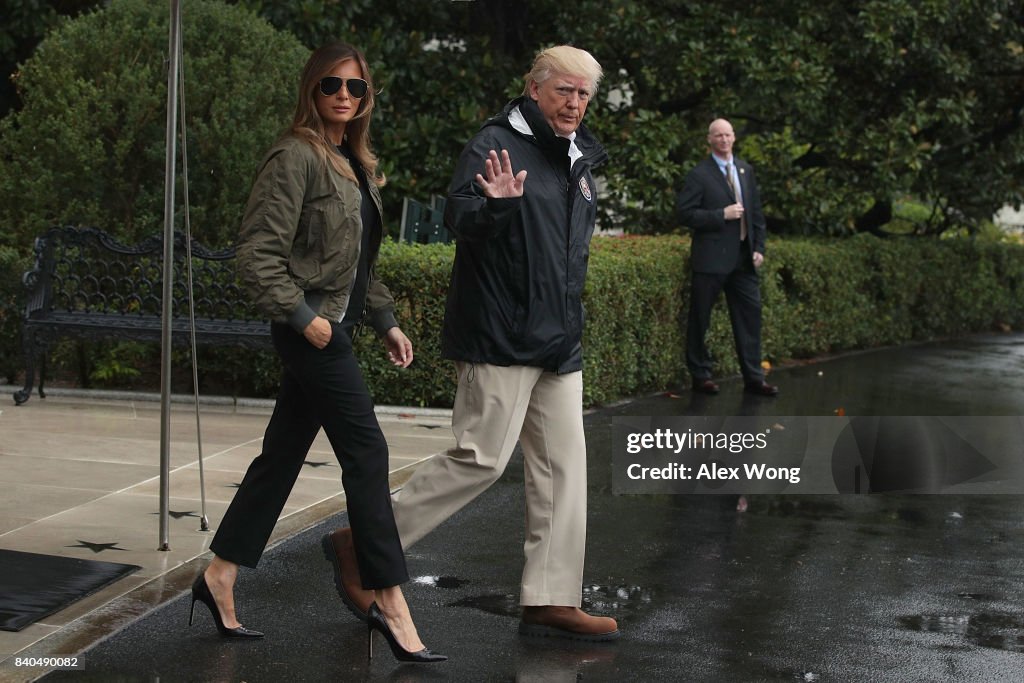 President Trump Departs White House En Route To Texas