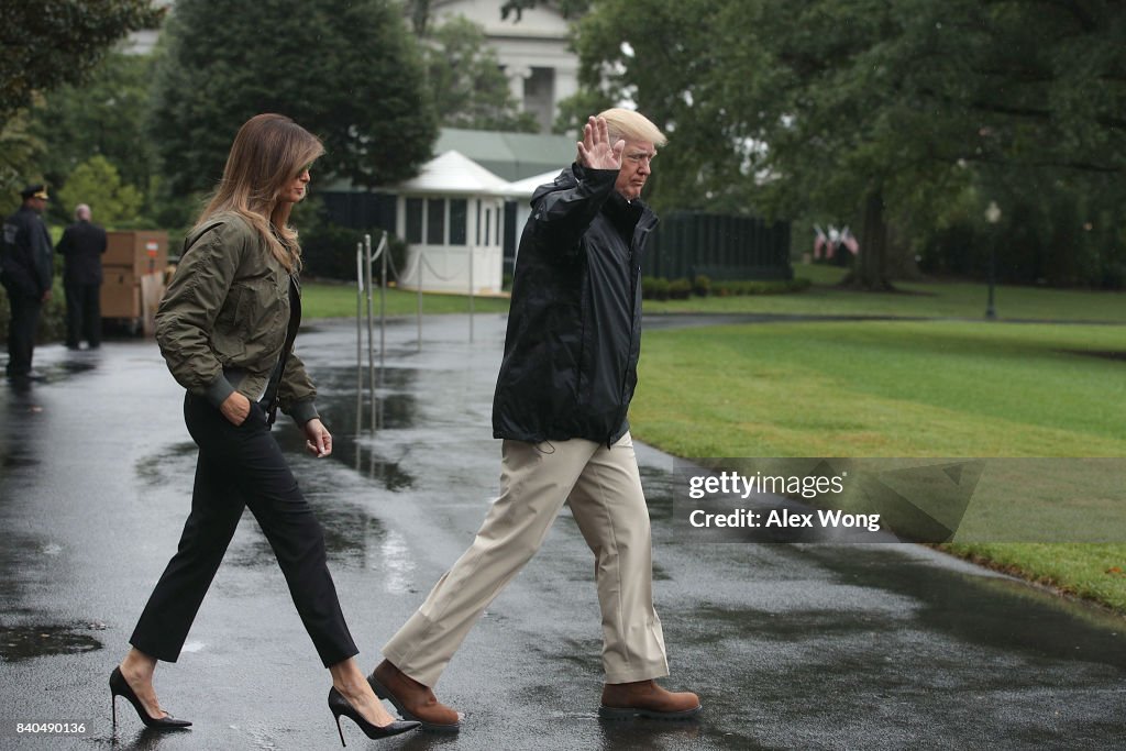 President Trump Departs White House En Route To Texas