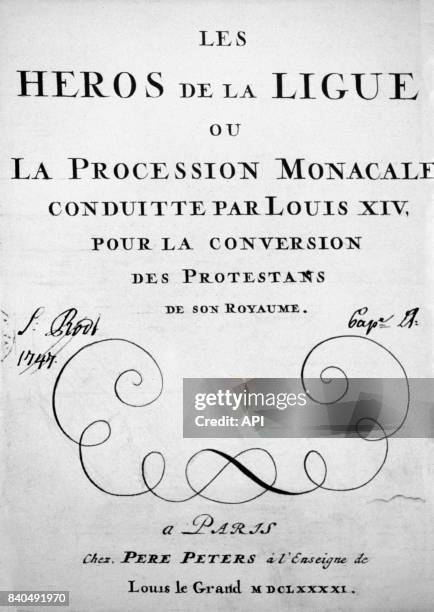 Couverture du livre Les Héros de la ligue, ou La procession monacale, conduite par Louis XIV, pour la conversion des protestants de son royaume.