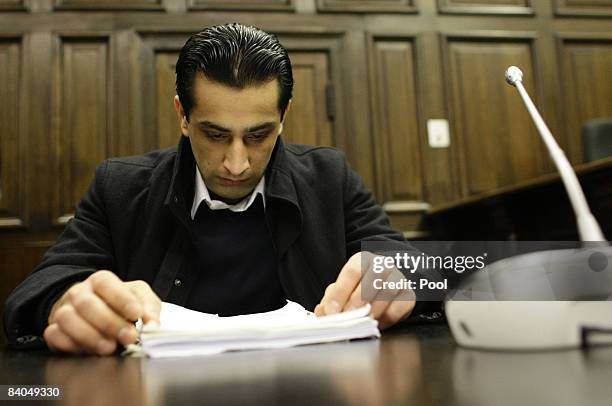 The 24-year-old German-Afghan defendant Ahmad Sobair O. Is seen during the opening of his honor killing trial at the criminal division of the Higher...