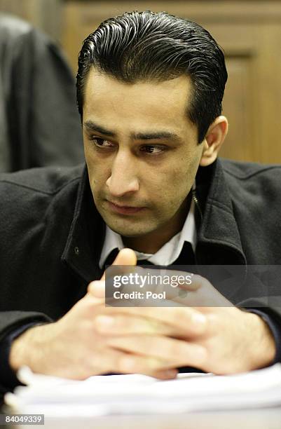 The 24-year-old German-Afghan defendant Ahmad Sobair O. Is seen during the opening of his honor killing trial at the criminal division of the Higher...