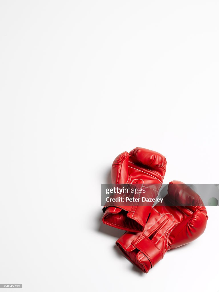 Boxing gloves on white background