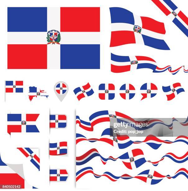 多明尼加共和國設置標誌 - dominican republic flag 幅插畫檔、美工圖案、卡通及圖標